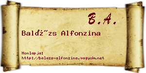 Balázs Alfonzina névjegykártya